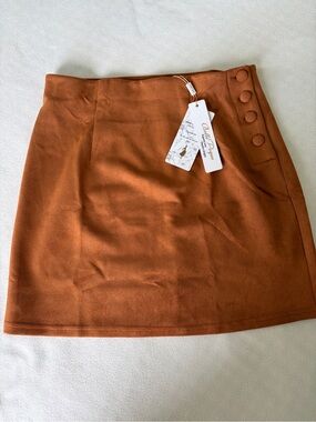 Faux suede skirt